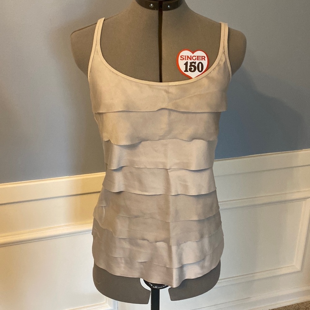 New York & Co Gray Layered Tank- Multi-materials - Size Medium